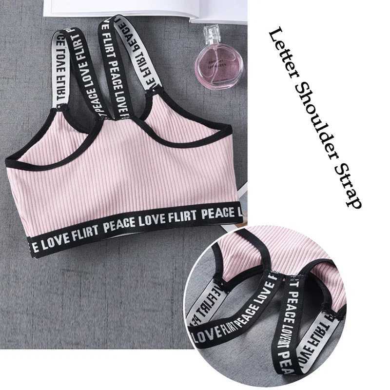 Women Letter Sports Bra Top Push Up Fitness Running Bra Underwear Solid Cotton Sport Tops Female Gym Wear Sportswear Sexy Bar Z250812