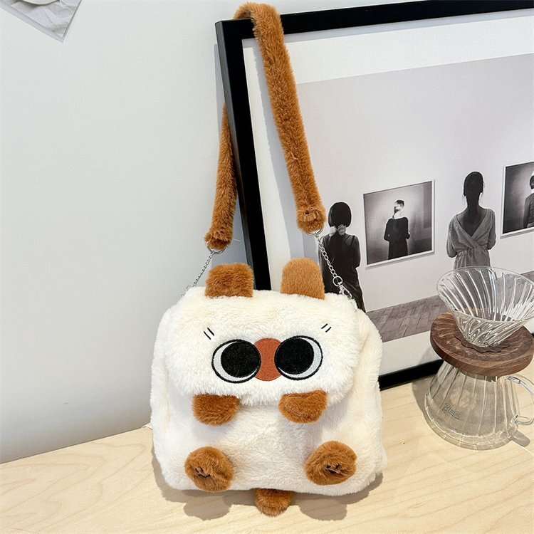 2025 Autumn New Women s Shoulder Bag Cute Plush Bag Large Capacity Cartoon Handbag Cute Doll Shoulder Bag women s Autumn bag New Designer Bag Women s 