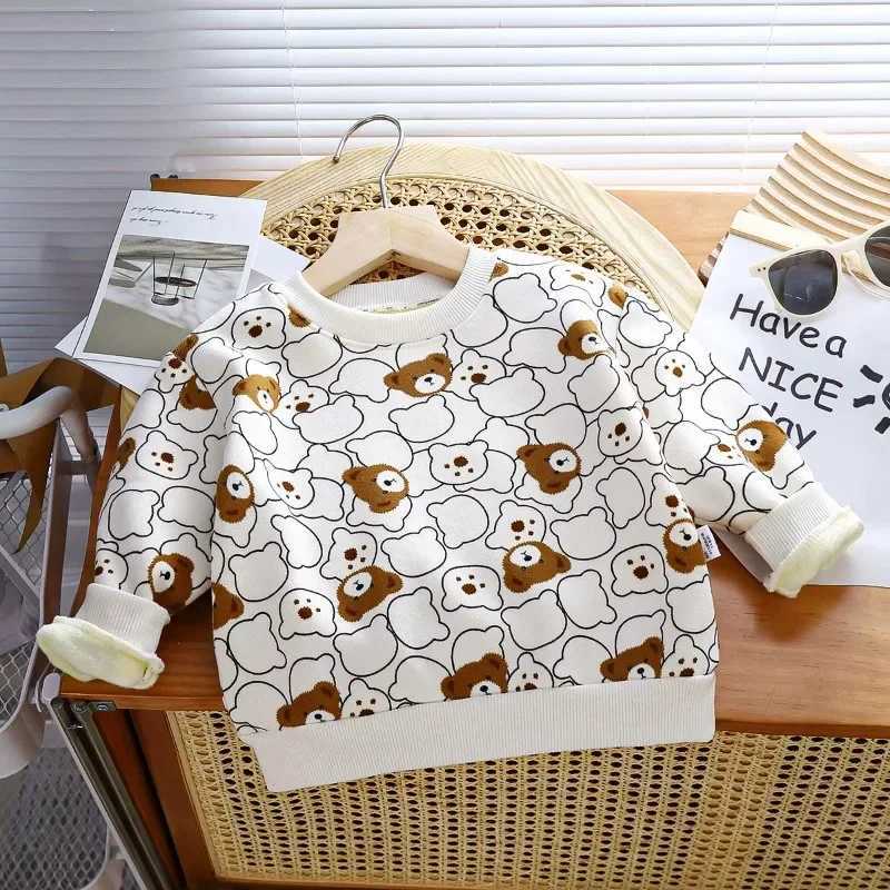 2025 Winter Children Tops Plus Velvet Sweater for Kids Thicken Warm Boys Sweatshirts Girls Pullover Christmas Baby Outerwear S251027{category}