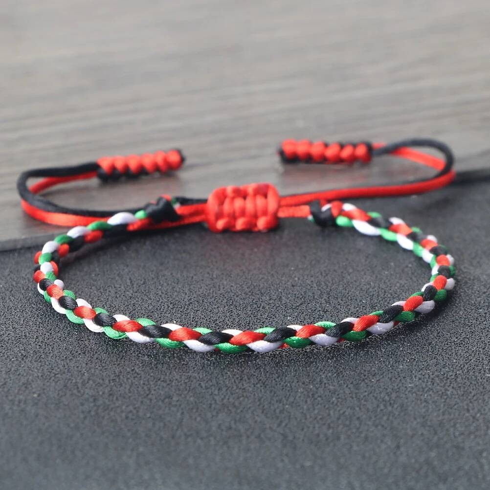 Palestine National Flag Women Men Woven Rope Thread Adjustable Bracelets Country State Jewelry Christmas Patriot Gifts