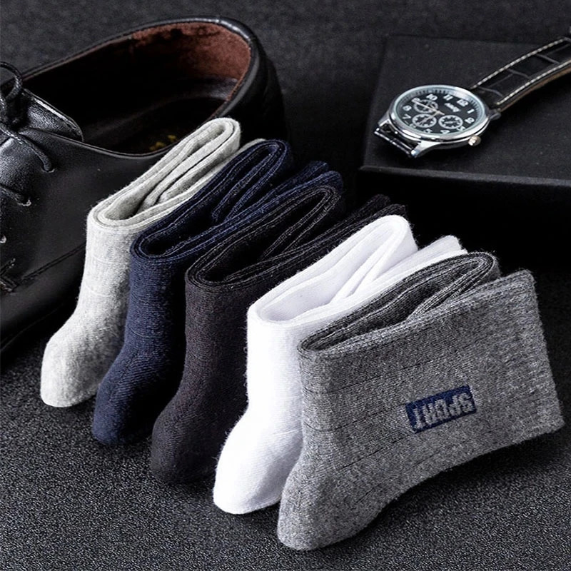 20Pcs10Pairs High Quality Men Socks Cotton Breathable SweatAbsorbent Middle Tuble Black Deodorant Business Gift Sock 250805