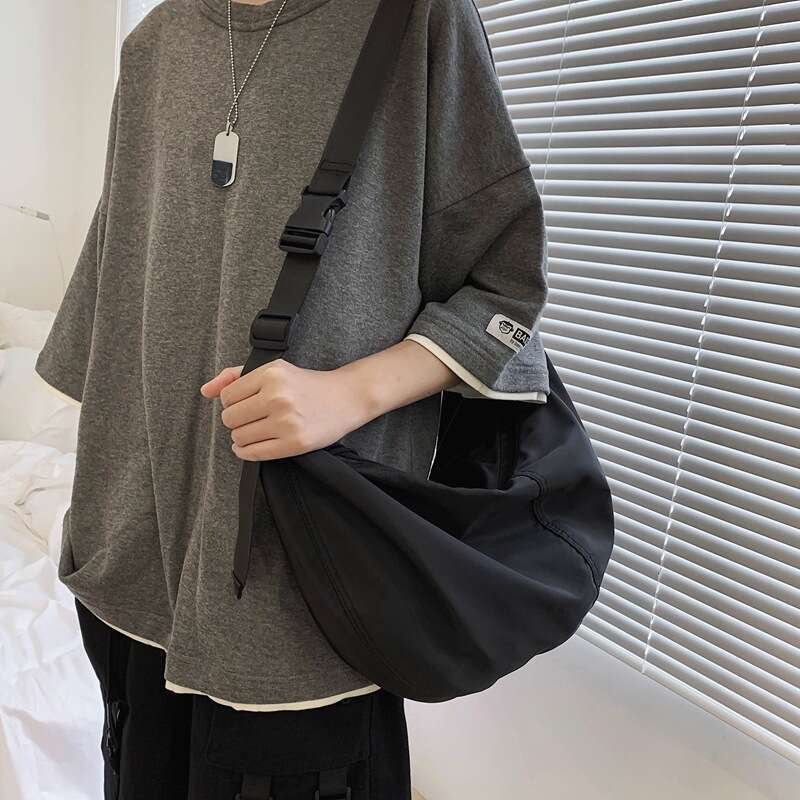 New Korean Style Women, Ins Workwear For Men, Oxford Cloth Bag, Casual Dumpling Crossbody Bag B5