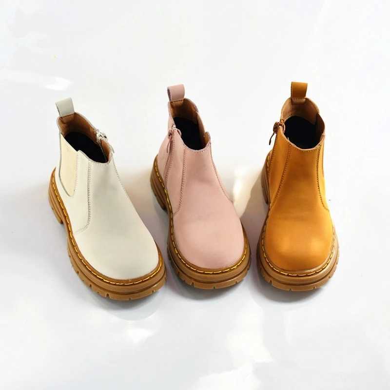 Genuine Leather Childrens Riding Boots Soft Cowhide Autumn Winter Girls Snow Boots Fashion Baby Boys Boots Kids Casual Shoes XJ250812