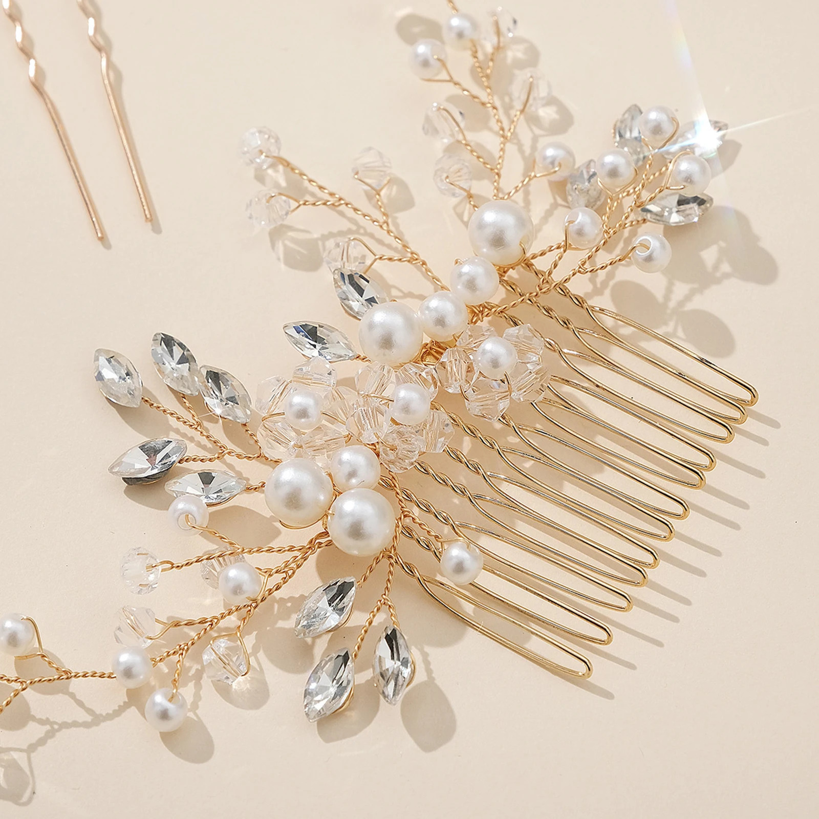 Wedding UShape Hairpin Hair Comb Set Antislip Stable Grip Bridal Headdress for Woman Decorative Ornaments MIAO 250804