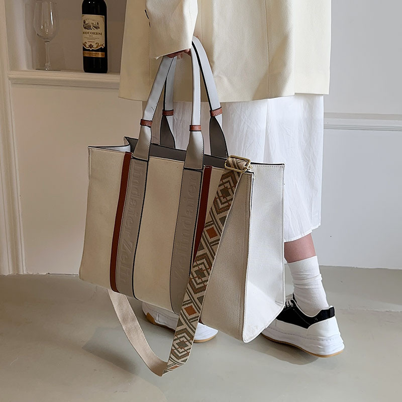 Canvas Women New Fashion Single Shoulder Crossbody Commuting Casual Large Capacity Versatile Tote Bag