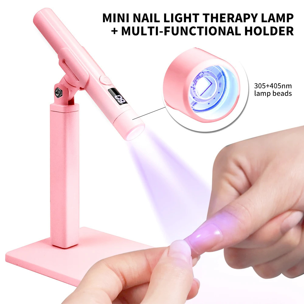 Portable Nail UV LED Lamp Rechargeable for Nails Gel Polish Drying Resin Quick UV Light Lamp for Nails Art Desk Stand Removable 250807