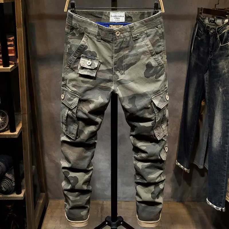 Fashion Harajuku Outdoor Mens Casual Cargo Pants Camouflage Print Multi Pocket Cotton Spring Autumn Loose Trousers Cargo Pants X250812