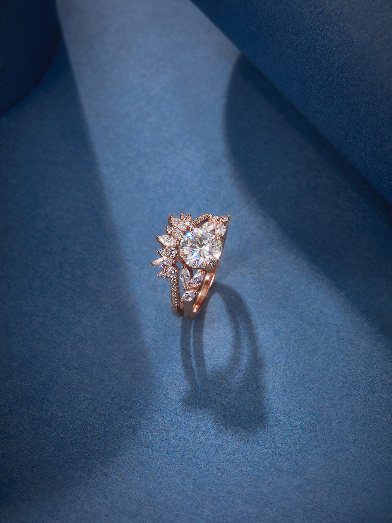 MT Premium Jewelry Moissanite Engagement Wedding Ring Set, Women's 925 Sterling Silver 2 pcs Detachable Stackable Ring Set, Anniversary Band Set 