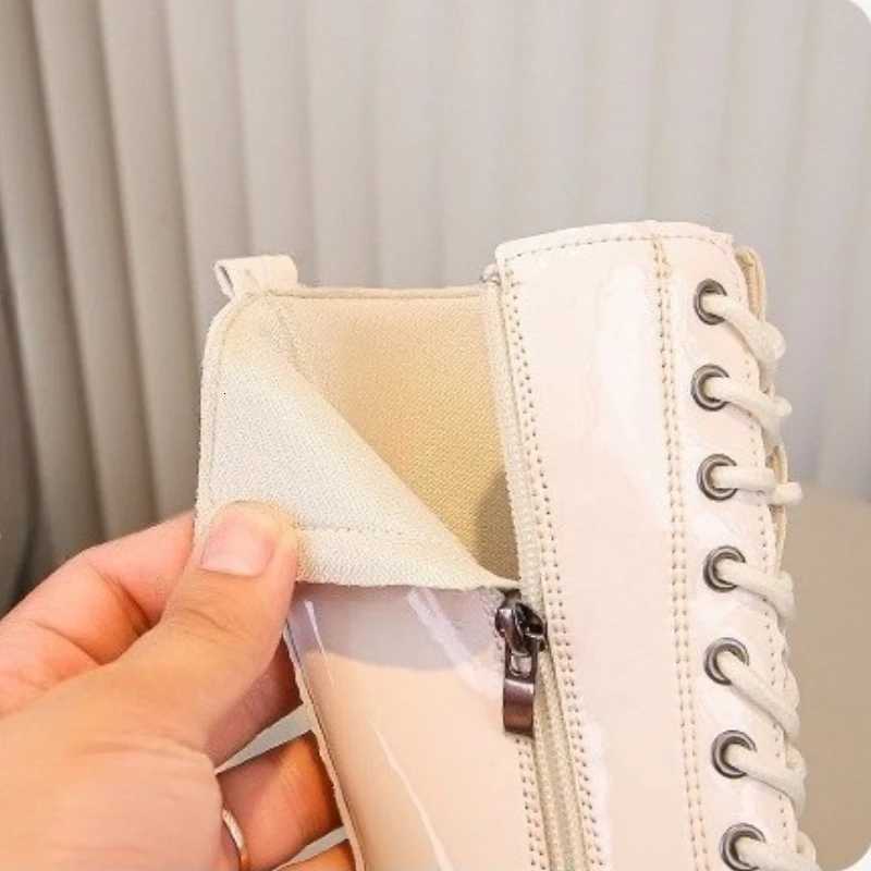 Girls Fashion Long Leather Boots Children High Boots Soft Soled Kids Princess Thick Warm Plush Fur Winter Shoes for Girls XJ250812