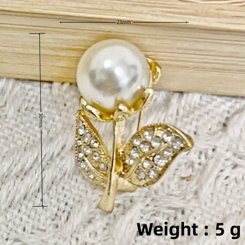 Sophisticated Ladies' Designer Jewelry Set Floral Motif Camellia Suits Buttons with Sparkling Pearls