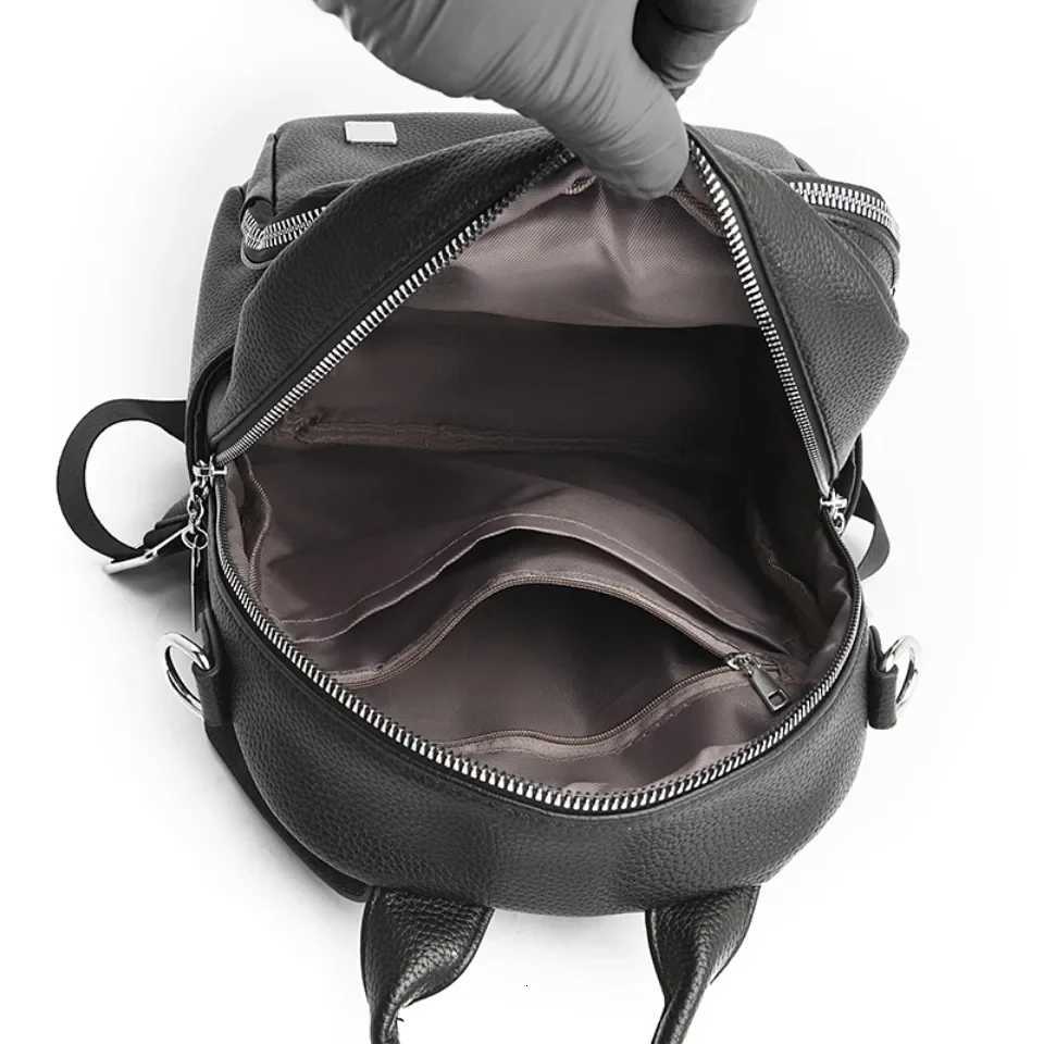Women High Quality Backpack Solid Color Student School Bag Female Soft Leather Rucksack Ladies Casual Travel Commuting Sac A Dos Y250811