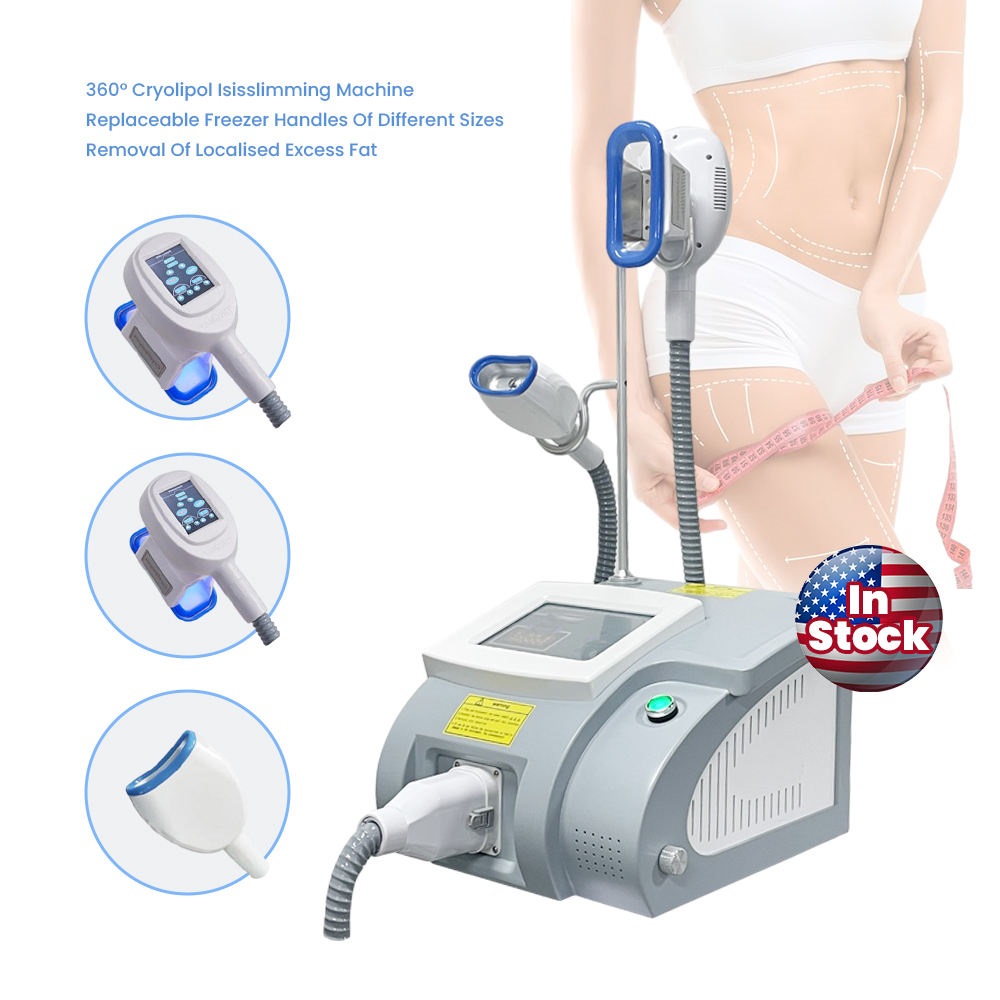Cryotherapy Cellulite Reduction Slimming Criolipolisis Cryolipolysis Fat Freezing Machine with 3 Cryo Handle for Weight Loss and Double Chin Removal