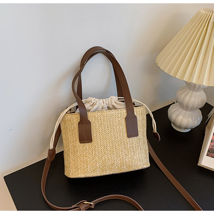 New Trendy Summer Vacation Casual Fashion Straw Woven Handbag Shoulder Crossbody Small Square Bag ddmymarket