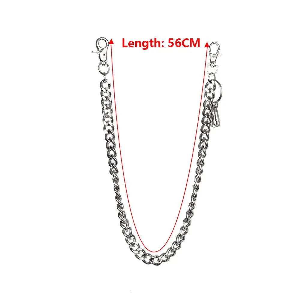 1PC 48cm Long Stainless Steel Metal Pant Jean Keychain Punk Rock Wallet Chain Belt Biker Link Hip Hop Jewelry Thick Chain Decor 250811