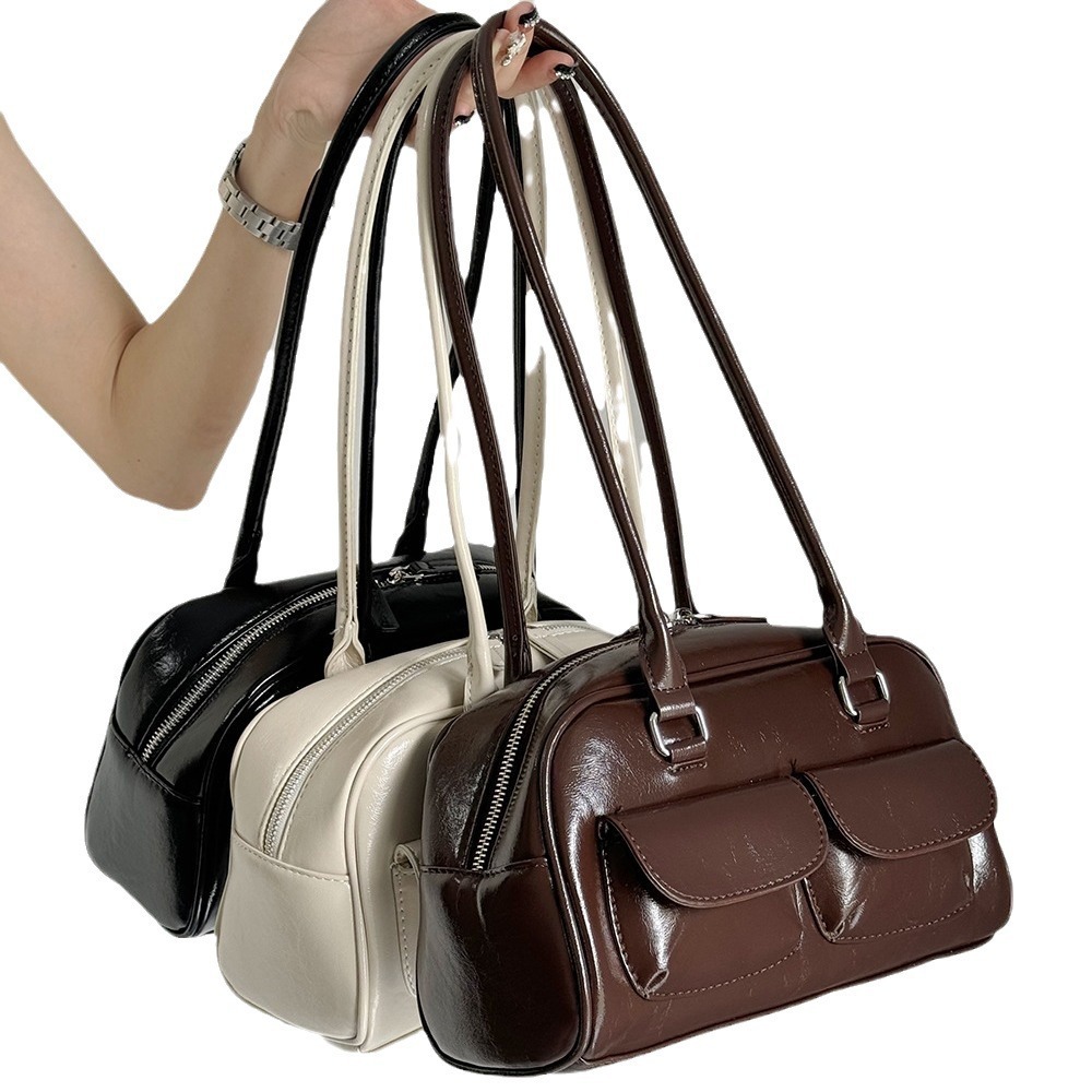 Korean New Bowling Handbag Niche Underarm Large Capacity Small Pocket Design Bag for Women ddmymarket