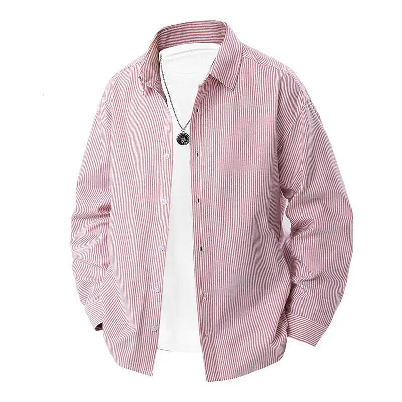 Spring Autumn Men's Striped Casual Shirts Lapel Loose Sports Shirt Male Long Sleeve Streetwear Blouse Handsome Simple Tops Man ddmymarket