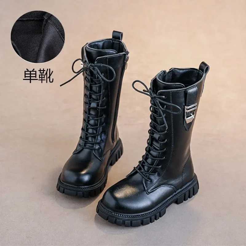 Zip Kids Knee High Non-Slip Plush Long Snow Boots for Girls High Leather Boots Winter Fashion Sports Boots Princess Shoes XJ250812