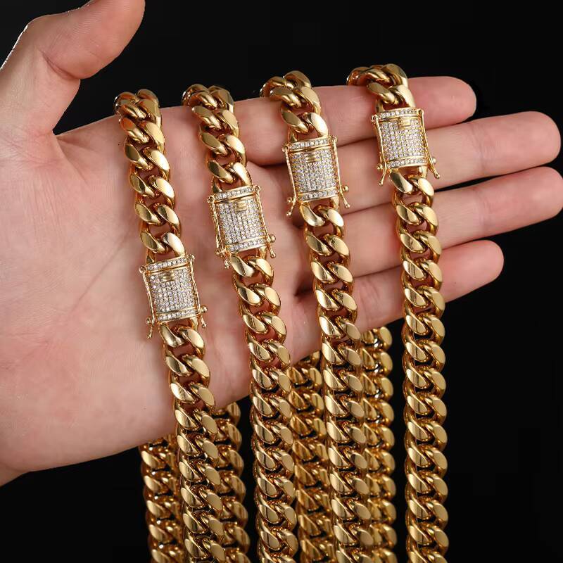 Hip Hop 925 Sterling Silver LINK Chain Necklace VVS Moissanite Necklace Iced Out Miami Cuban Mens Double Sided LINK Chain