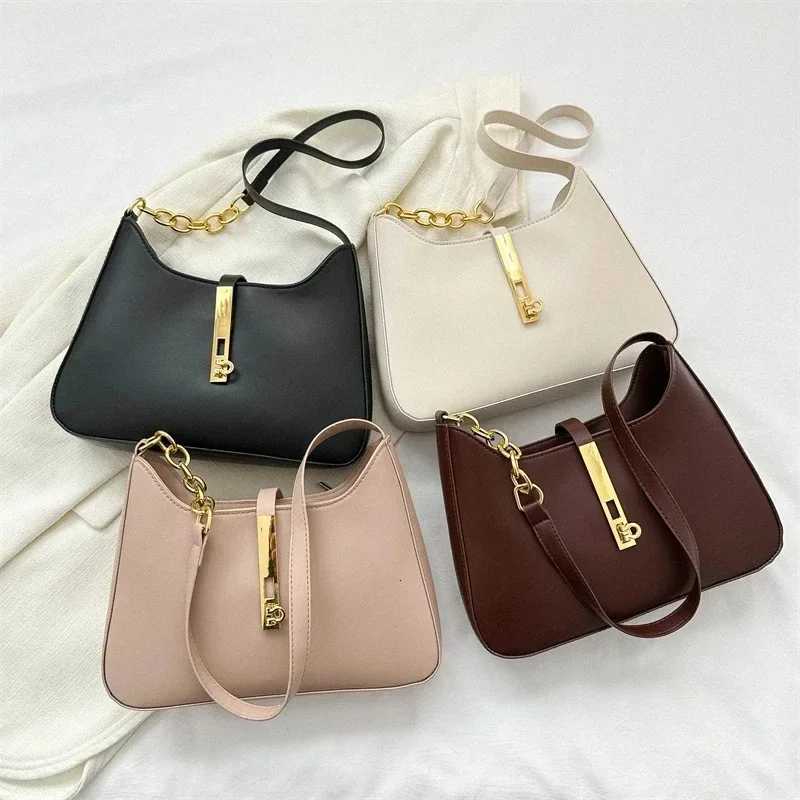 PU Leather Shoulder Bag for Women Casual Solid Color Design Handbags Purse 2024 Fashion Shopper Clutch Womens Bags Z250812