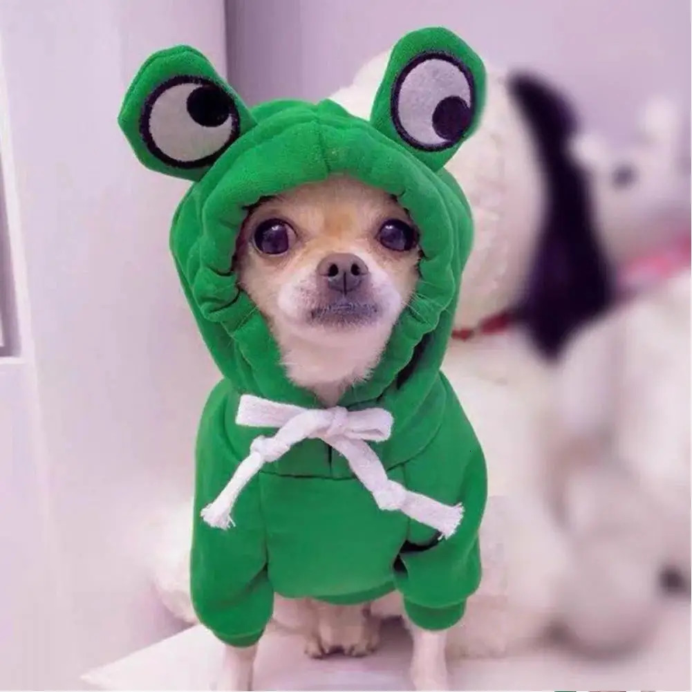 Pet Dogs Hoodie Dog Cat Green Cute Frog Pet Sweater Cosplay Pet Clothes Dog Hoodies Clothing Little Dog Cat Clothing Suit 250806