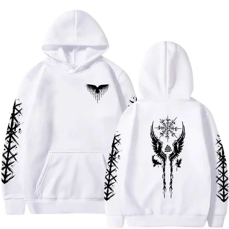 2025 New Arrival Mens Hoodie Autumn Winter Daily Casual Sport Sweatshirt Ancient Viking Raven Rune Print Coat Urban Fashion Top Y250811
