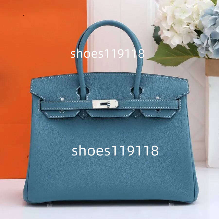 Designer Womens Brown Handbag 25cm 30cm 35cm Leather Handmade Lock Inner Zipper Pocket Fashion Shoulder Bag Quality