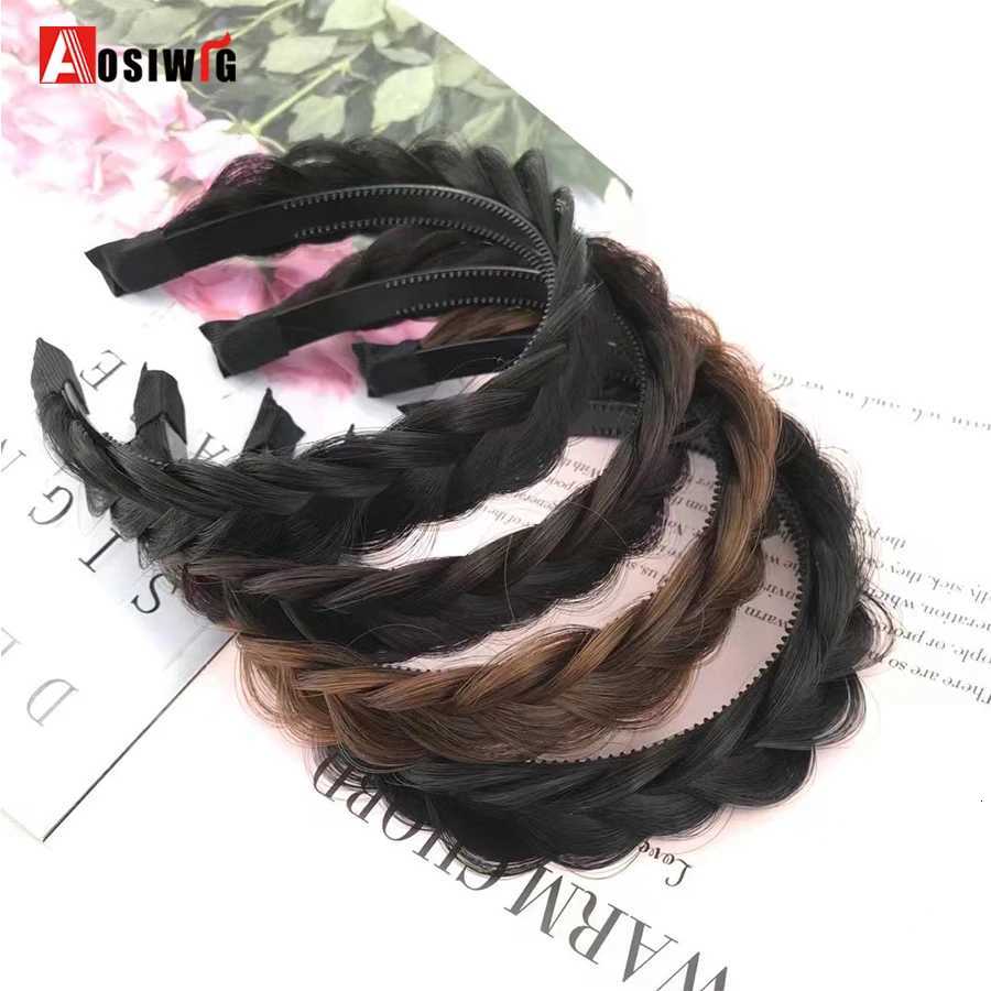 1PC Synthetic Ladies Hair Wide Fishbone Braids Non-slip Band Handmade Retro Band Styling Accessories X250812