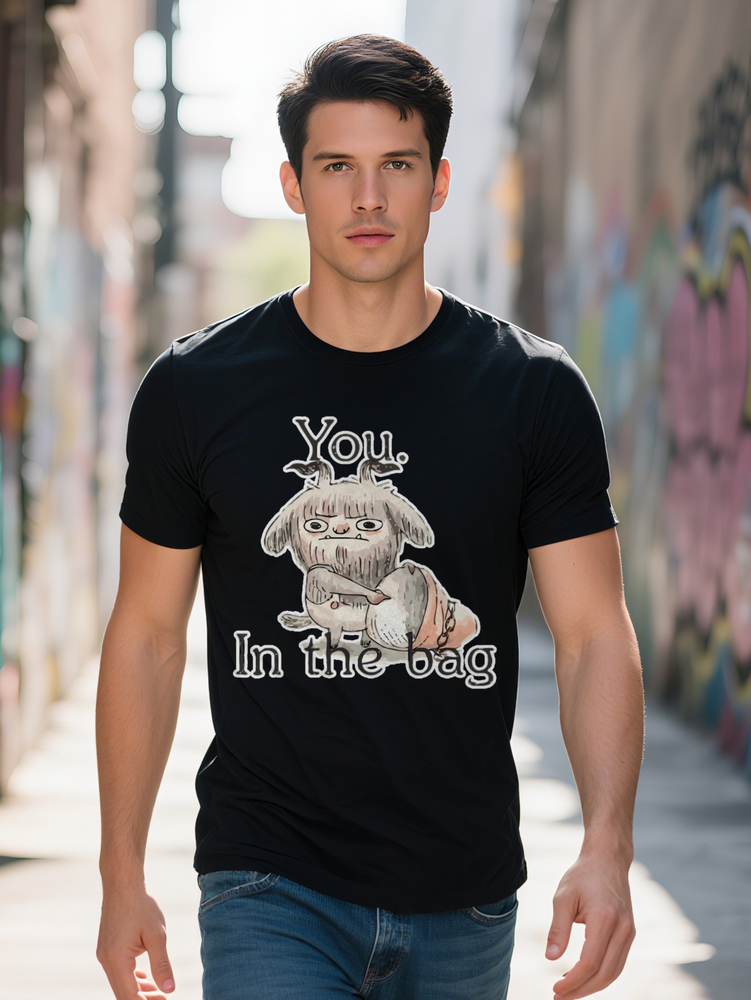 Men s Crew Neck T Shirt Knit Fabric Regular Fit with You in the Bag Print for Tee Wear Graphic Summer