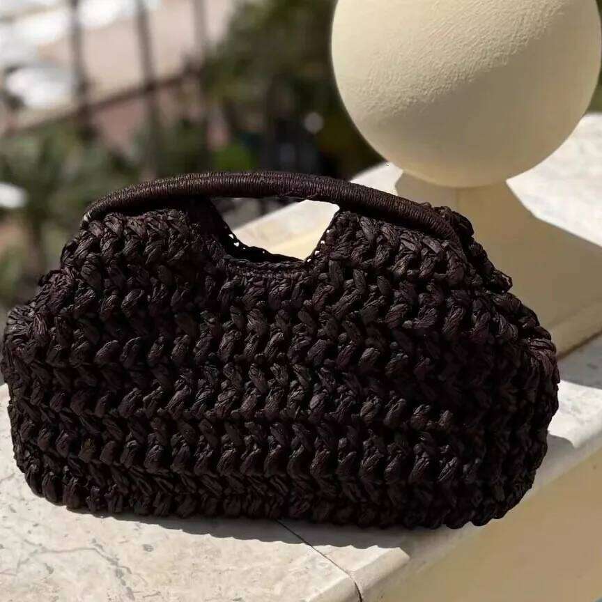 Summer New , Women's Straw Woven Handbag,Fashionable Raffia Clutch Bag Beach Travel Vacation Evening Elegant Purse