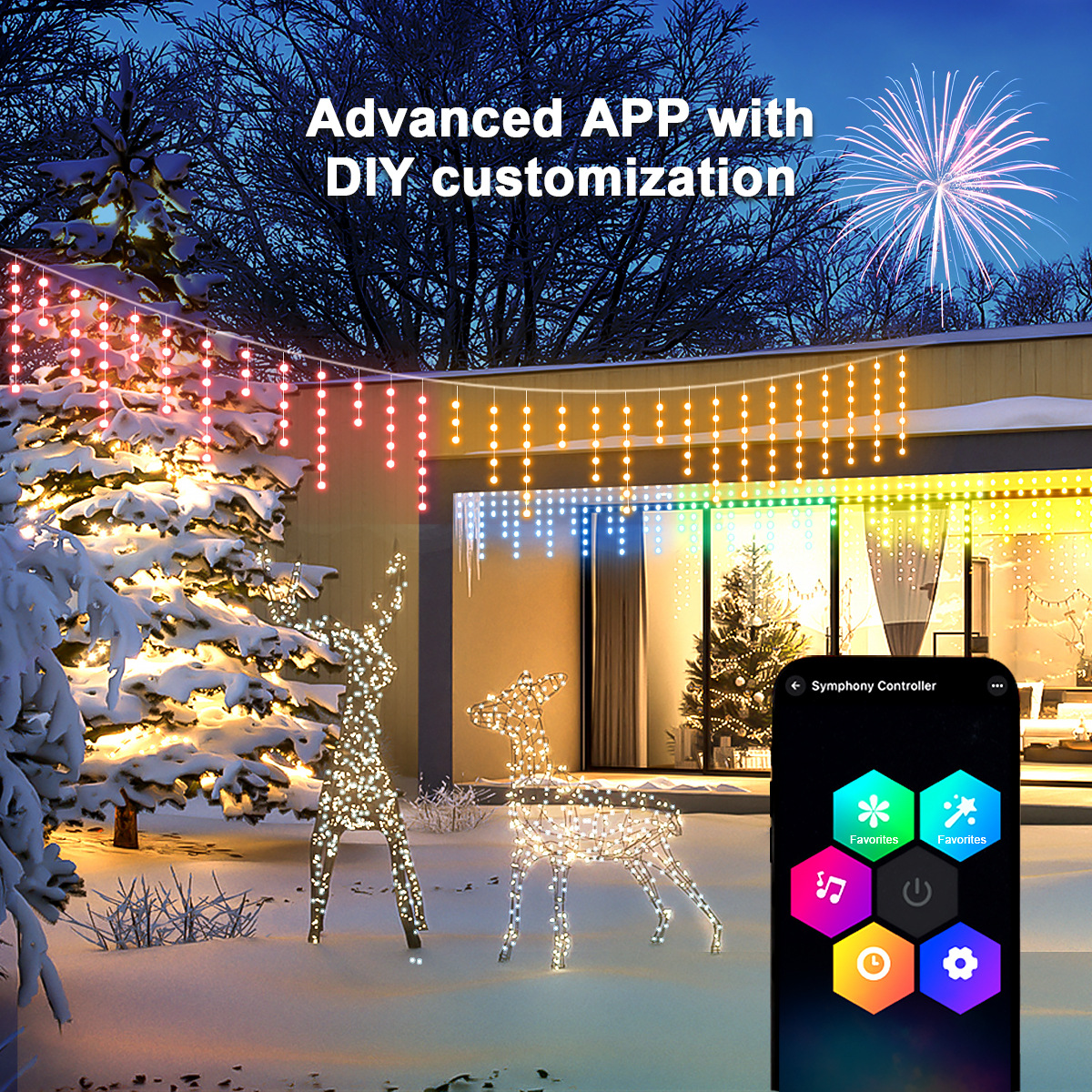 Multicolored LED Strip Lights with Built-in Music Sync Functionality-----HCP182