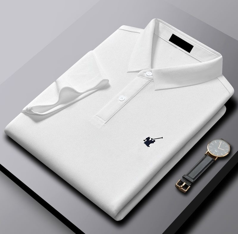 Summer men's and women's casual short-sleeved T-shirts, high-end business fashion embroidered lapel short-sleeved lightweight brand Polo shirts