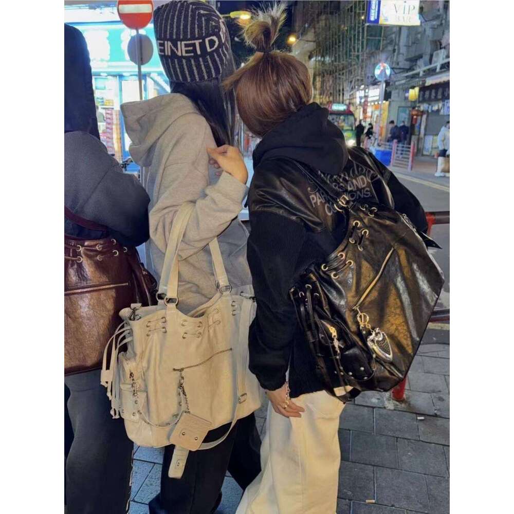 toteBag Shoulder bag ROSE NOIRE Deinet For Women Spring Summer New Rivet Motorcycle Style Large Capacity Crossbody Tote Bag Trendy