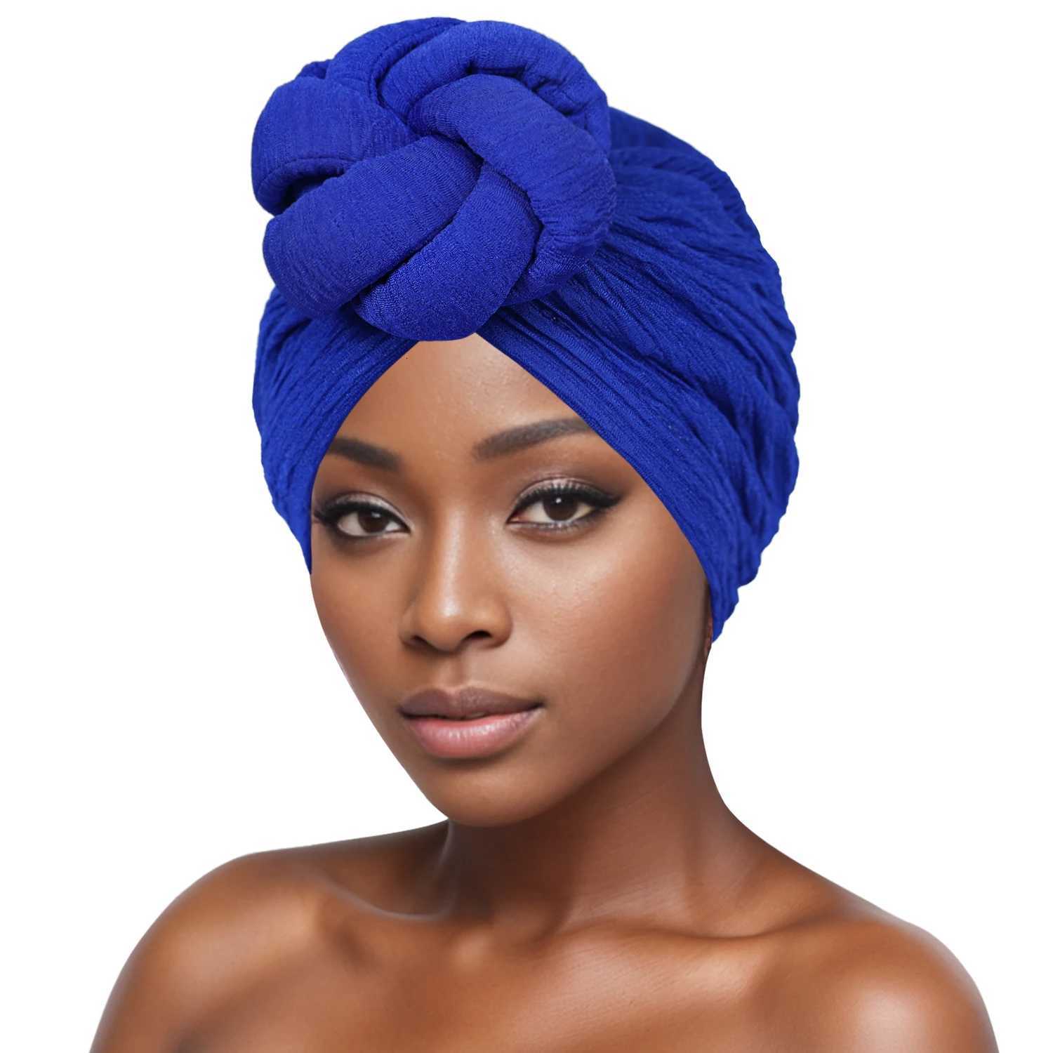 Womens Fashion Turbans New Bubble Cloth Large Plate Flower Elastic Leisure Comfortable and Breathable Daily Hat Headband Hat XJ250812