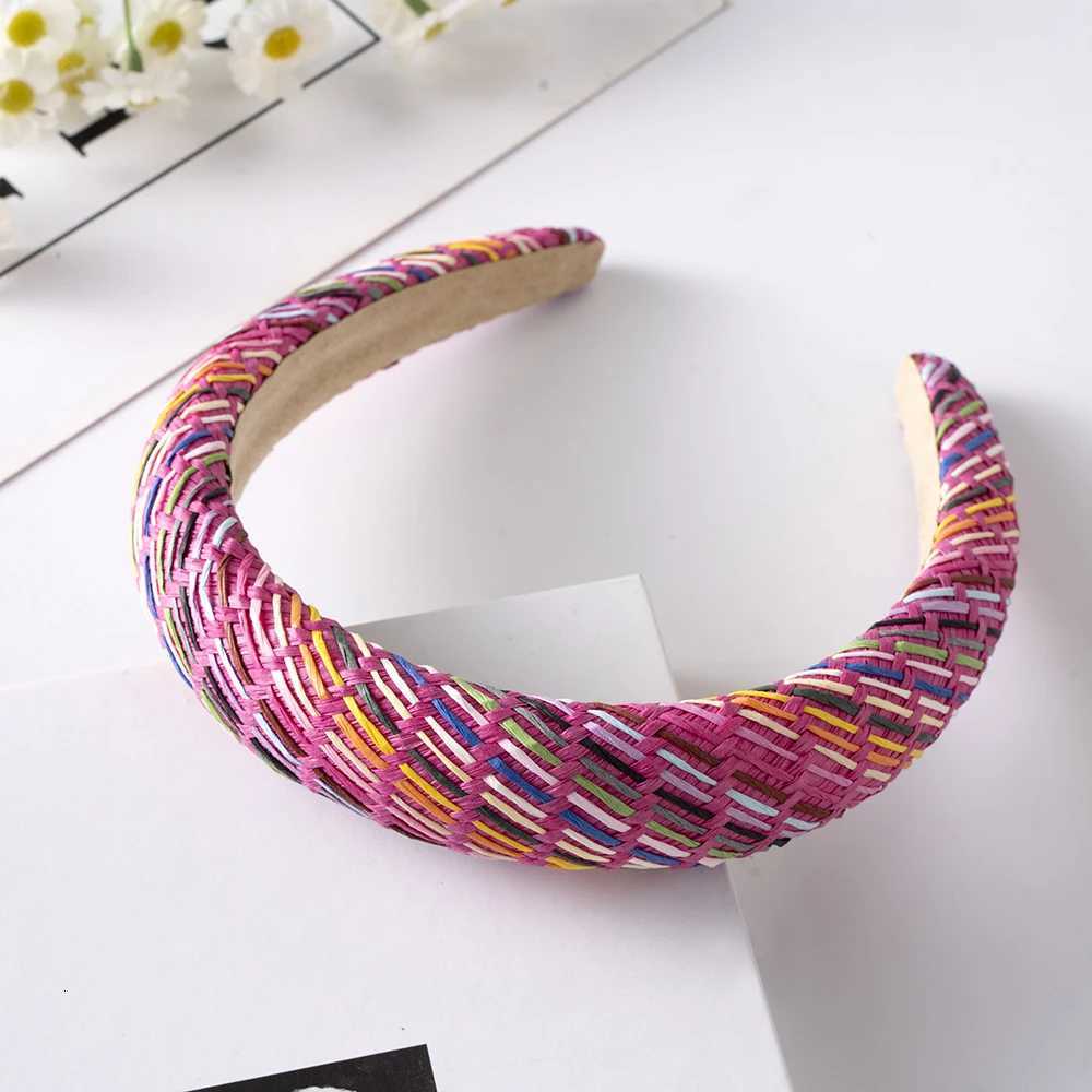 Vintage Straw Weave Band For Wen Raffia Hairbands Girls Stripe Hair Hoop Band Turban Bezel Women Fashion Hair Accessories X250812