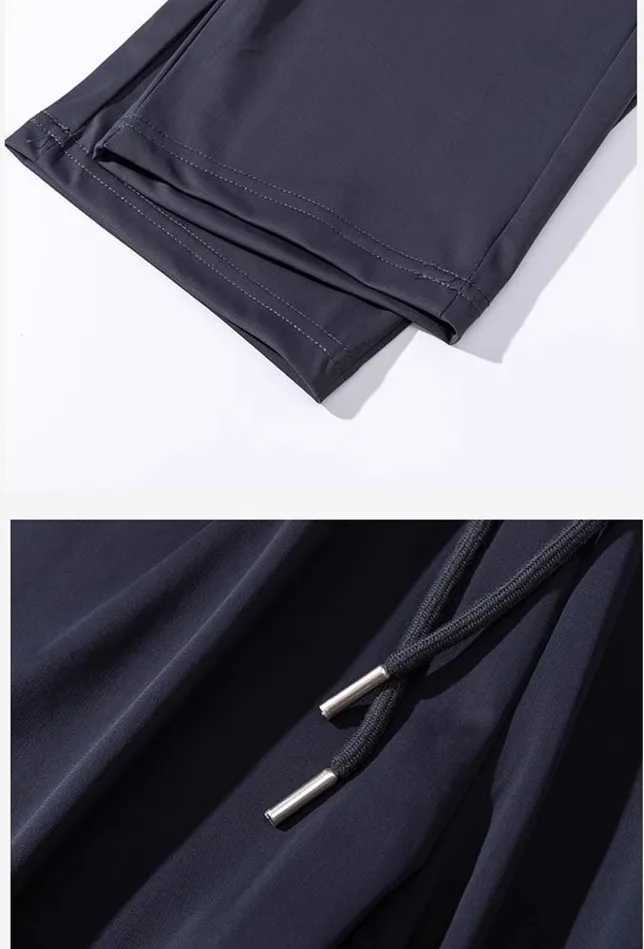 Highly Elastic Mens Summer Ice Silk Pants Thin Unisex Quick-dry Sports Trousers Blue and Black Casual Pant. W250812