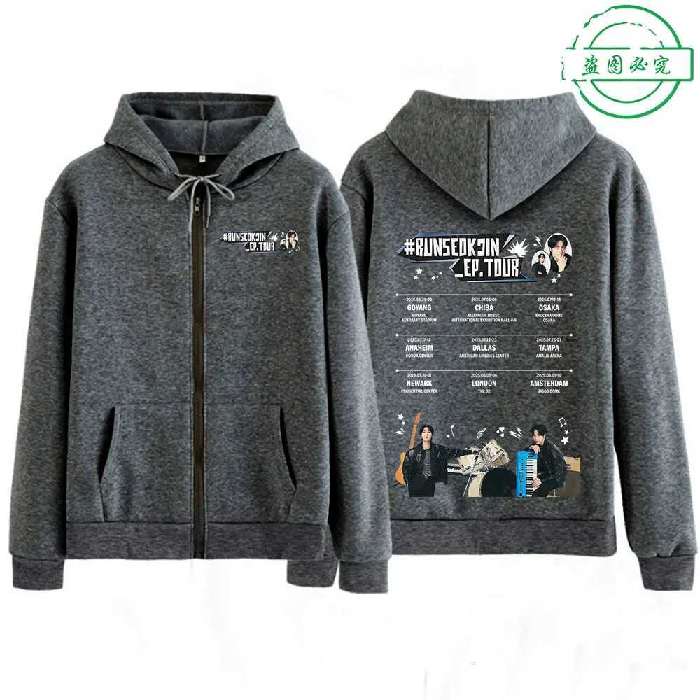 Kpop Korean Jin Runseokjin Ep Tour 2025 Zipper Hoodies Mens Women Clothing Pullovers Fashion Hip Hop Zip Up Sweatshirt Jackets X250812
