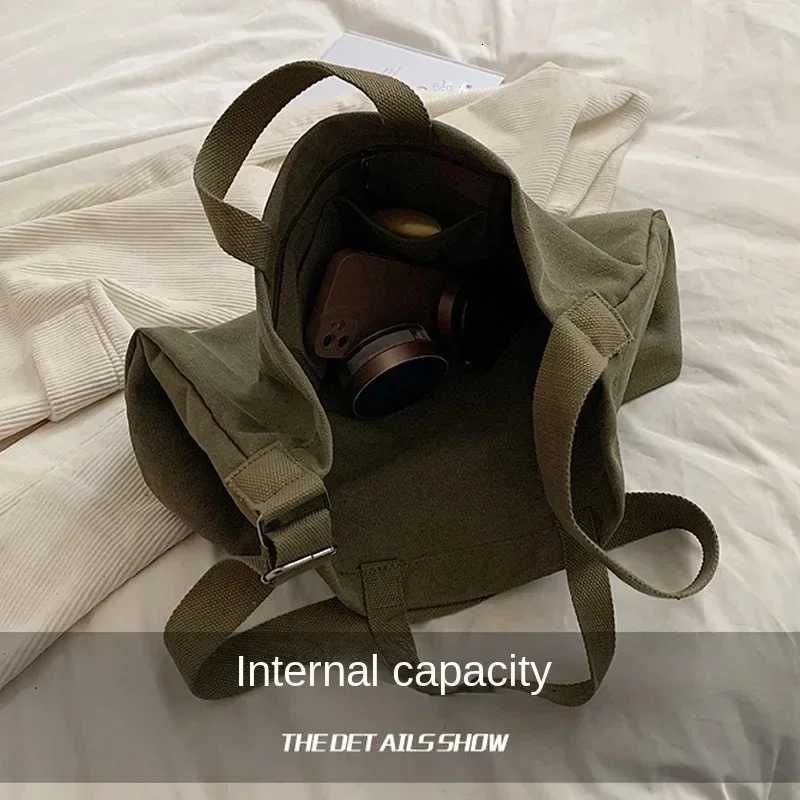 Canvas Tote Casual Shoulder Work Bag Women Large Capacity Crossbody Top Handle Bag Multifunctional Big Shopping Cross-body Handbag Z250812