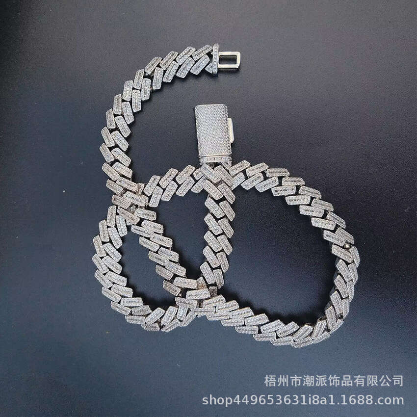 Hot Selling 13mm Hip Hop Cuban Box Clasp Design Men's Trendy Versatile Necklace 111