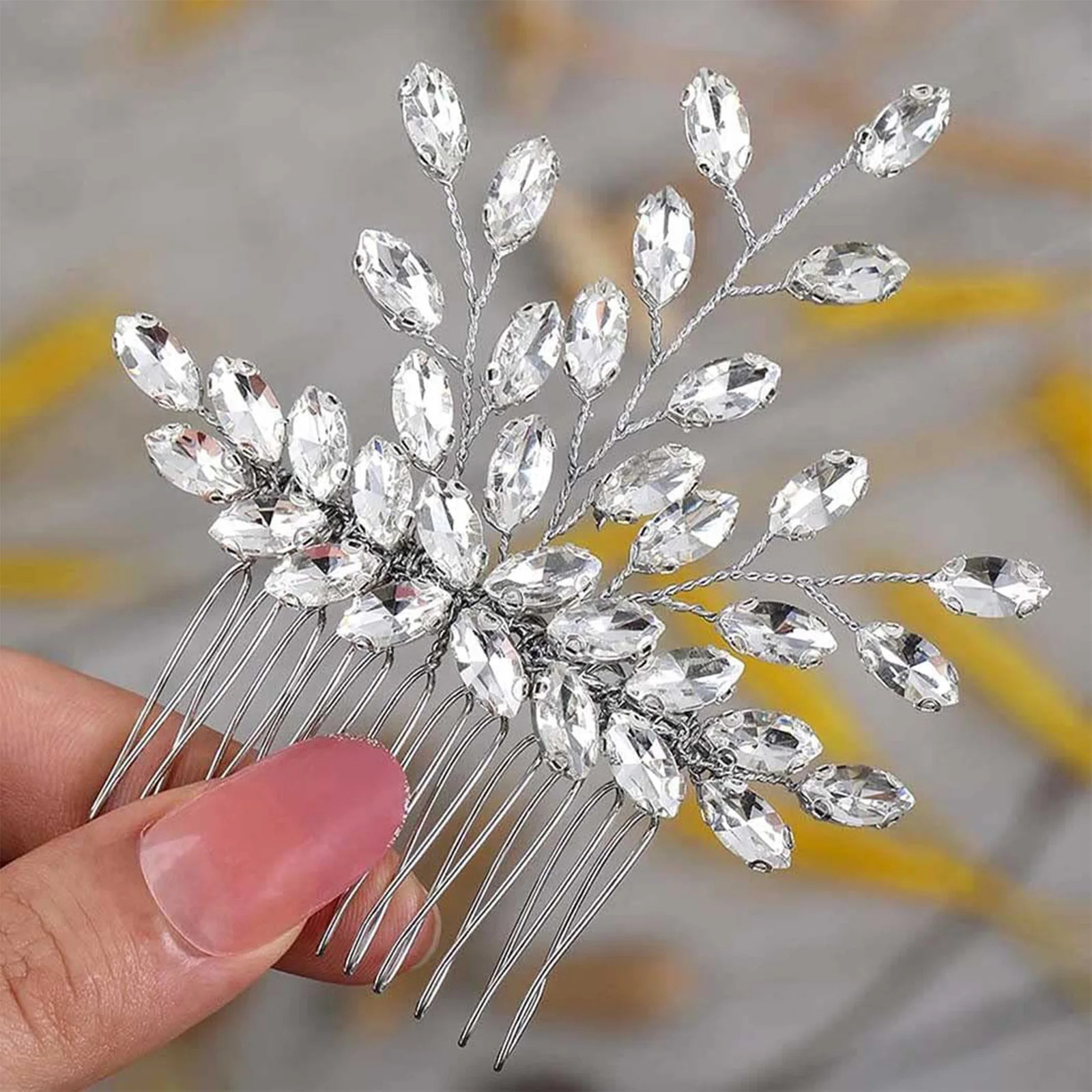 Wedding Comb Head Jewelry Bride Hair Clips Headpiece Crystal Women Tiaras Bridal Accessorie Ornaments SL 250804