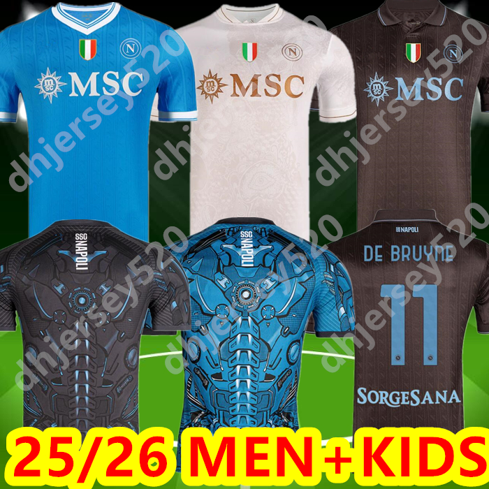 3XL 4XL 25 26 NAPOLI soccer jerseys Maglia Naples 2025 2026 ZIELINSKI ANGUISSA OLIVERA McTOMINAY KIDS FOOTBALL SHIRT De Bruyne LOZANO Napoli Maillots de foot 666