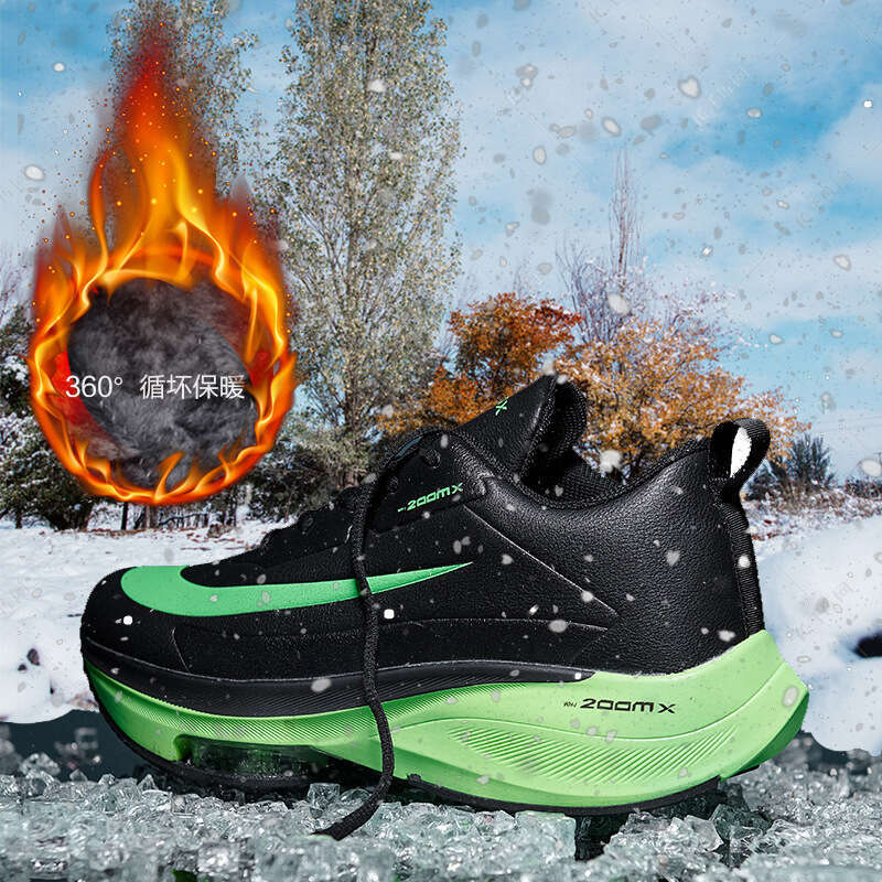 Cotton Couple Style Trendy Brand Ultra-fiber Cushion Sports Men's Large Size Leather Surface Running Autumn Winter Live Free shipping Dad Shoes