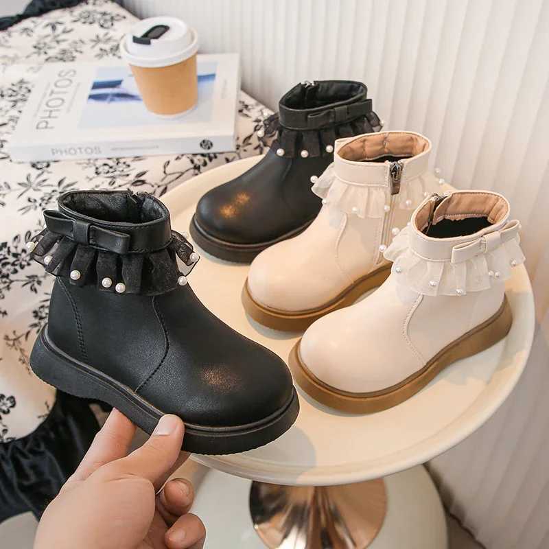 Fashion Girls Ankle Boot Sweet Lolita Sle Princess Lace Childrens Casual Boots Versatile Elegant Kids School Leather Boots XJ250812