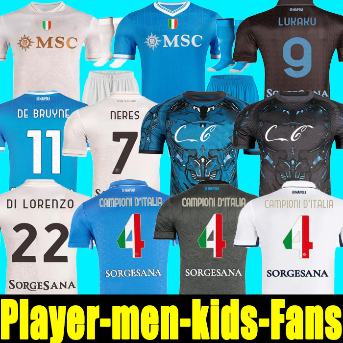 LUKAKU DE BRUYNE NapoliES 25 26 soccer jerseys Maglia LANG LUCCA 2026 BEUKEMA NERES Football Shirts McTOMINAY jersey top kit men kids Training Shirt S-4XL
