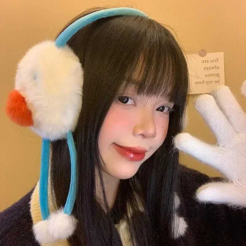 Cute Snowman Fluffy Earmuffs Kawaii Plush Earplugs Cold Protection Women Ear Covers Keep Warm Cycling Anti-freezing Accessories XJ250812