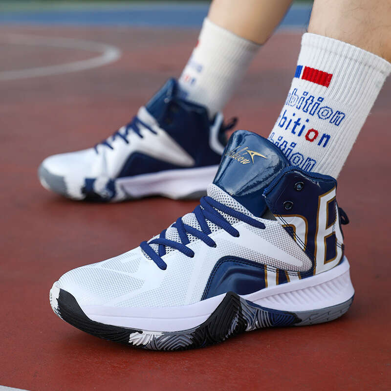 Free shipping Autumn Winter New Leather Basketball Shoes for Men and Women, Youth Large Size Sports Competition Boots, Grippy Non-Slip Sound