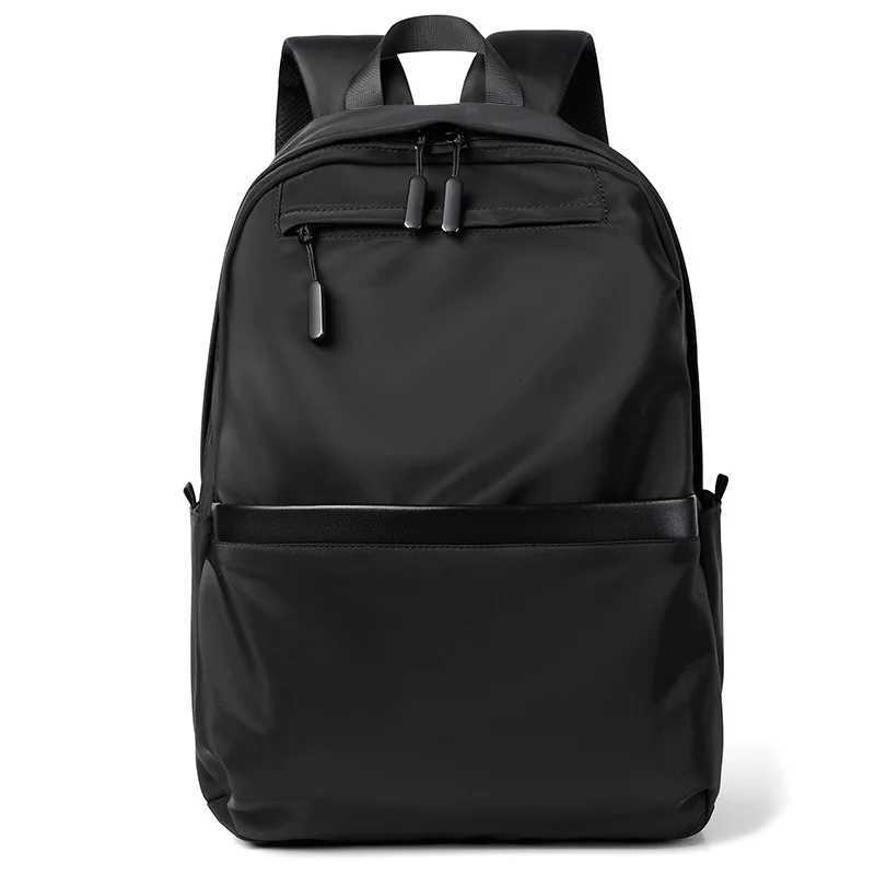 New Style Mens Business Backpack Nylon Solid Color Large Capacity Student Schoolbag Travel Backpack on Sale Y250811