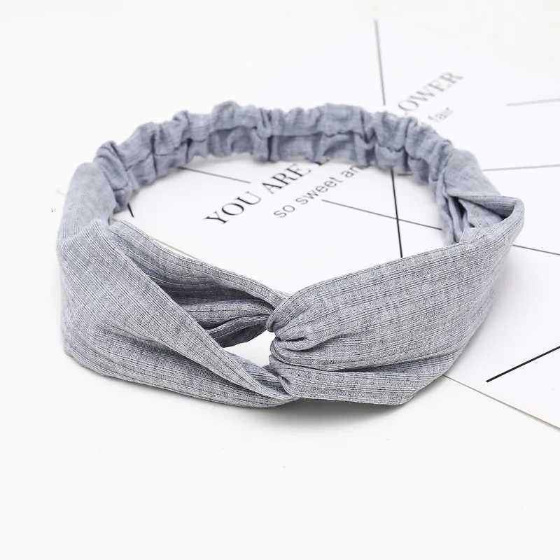 100% Cotton Cross Top Knot Elastic Hair Bands Soft Solid Color Girls Hairband Hair Accessories Twisted Knotted Wrap X250812