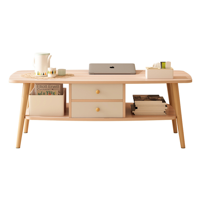 M8125 Double-layer coffee table for small apartment living room simple Japanese style small coffee table