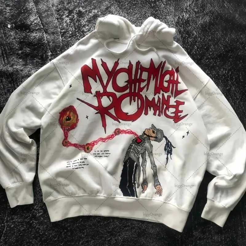 2025 Street Spoof Loose Letter Print Hoodie Hip-hop Punk Casual Clothing Men American Retro Fashion Oversized Sweatshirt Women Y250811