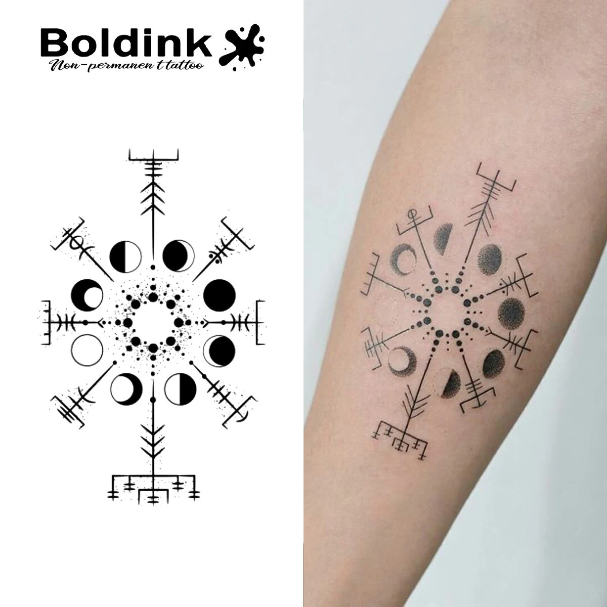 Boldink Mystery pattern Temporary TattooLasts To 15 Days Technology Magic Waterproof Semi Permanent Sticker 250809